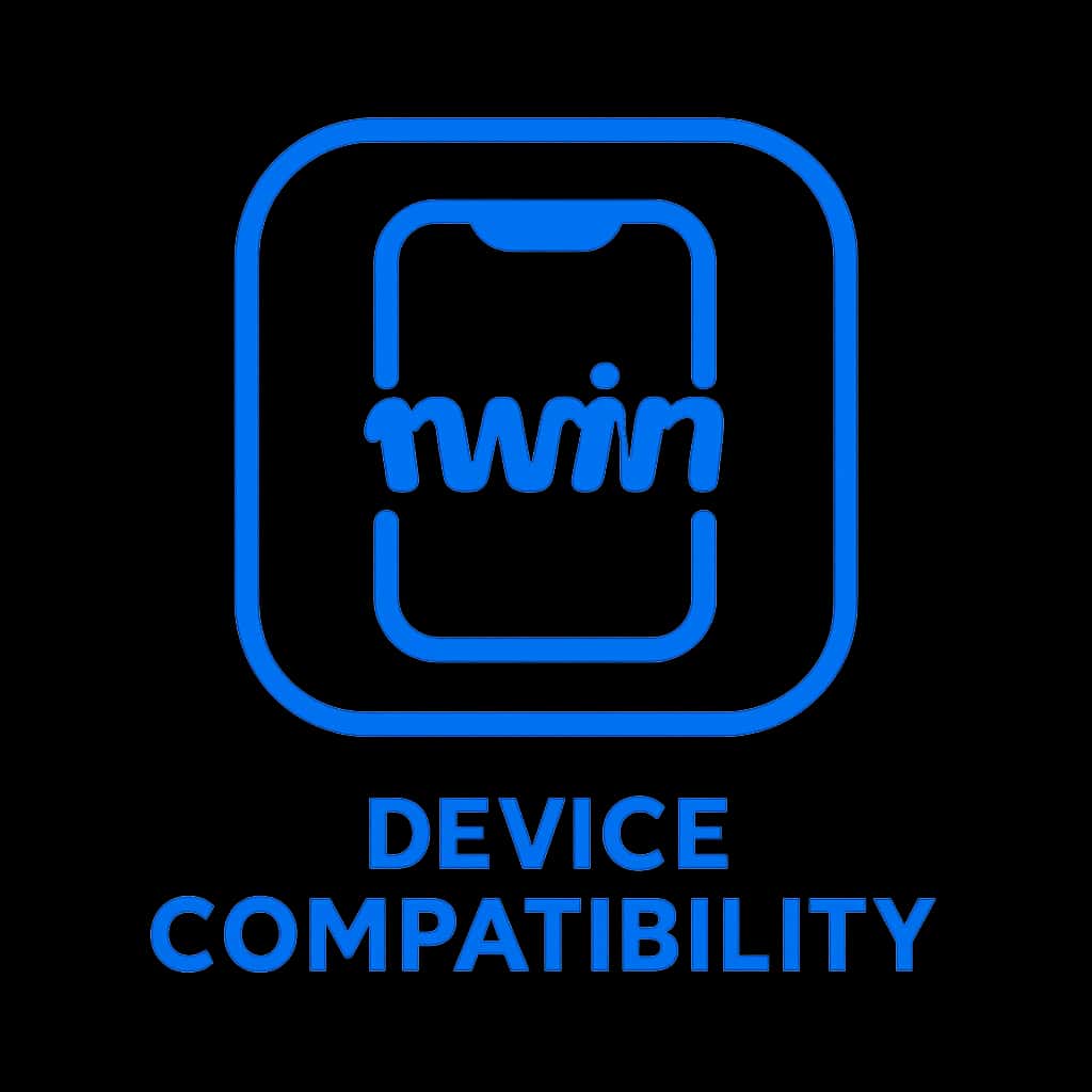 Icon representing device compatibility for the 1win app.