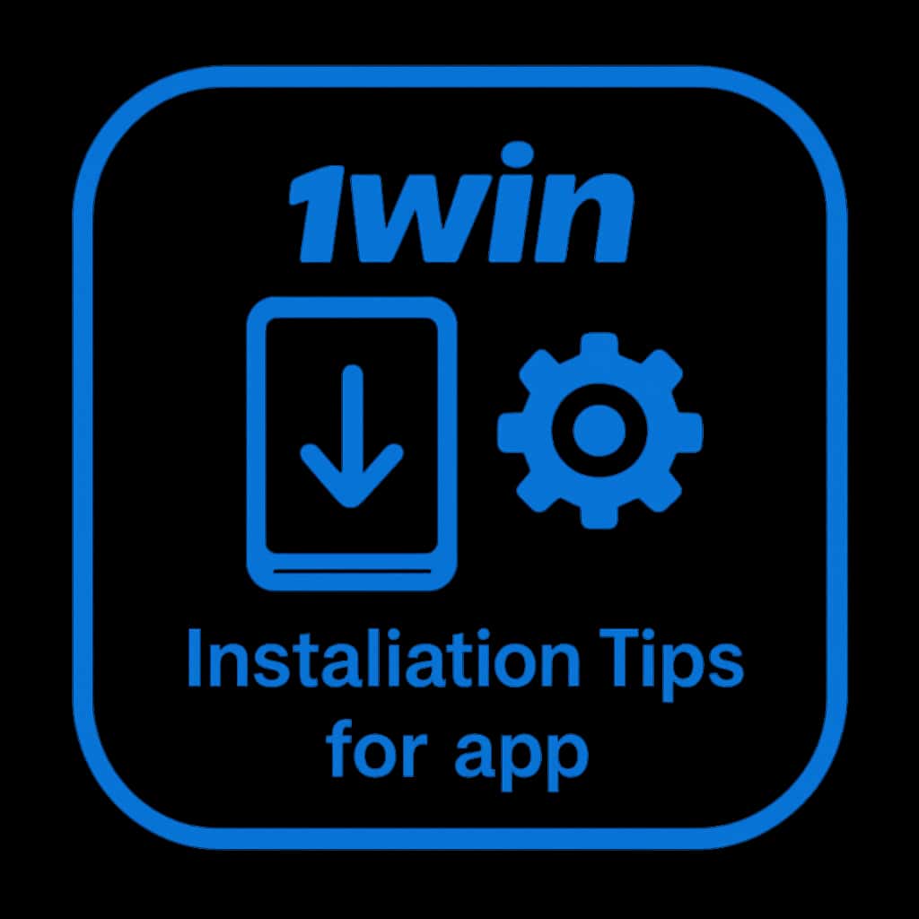 Icon representing the installation tips for the 1win app.