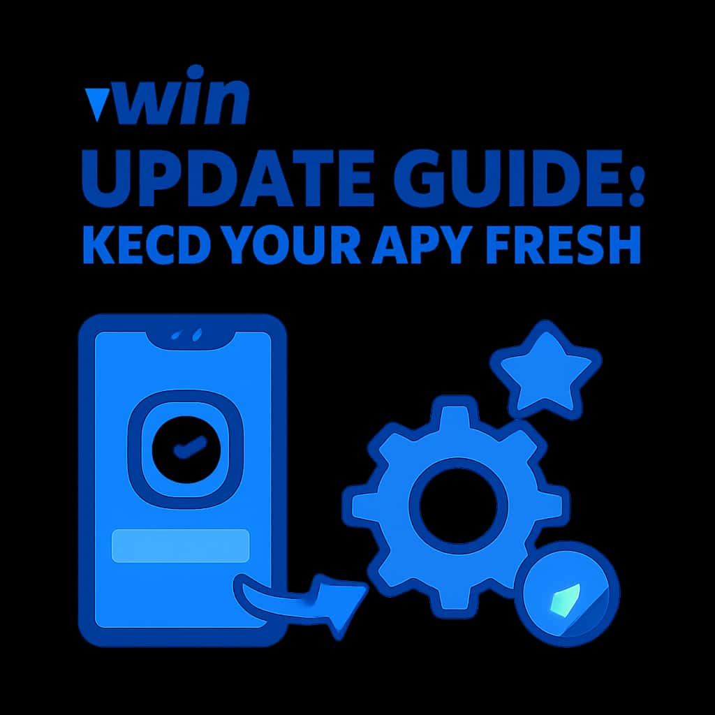 Illustration detailing the update process for the 1win app.