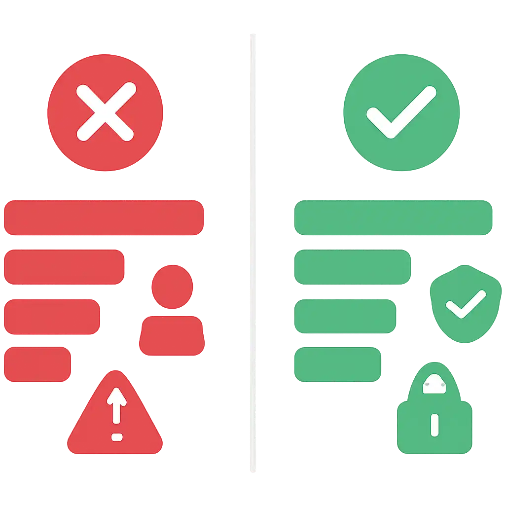 Infographic comparing options using coloured bars and, Common Mistakes and Safety, 1Win Game