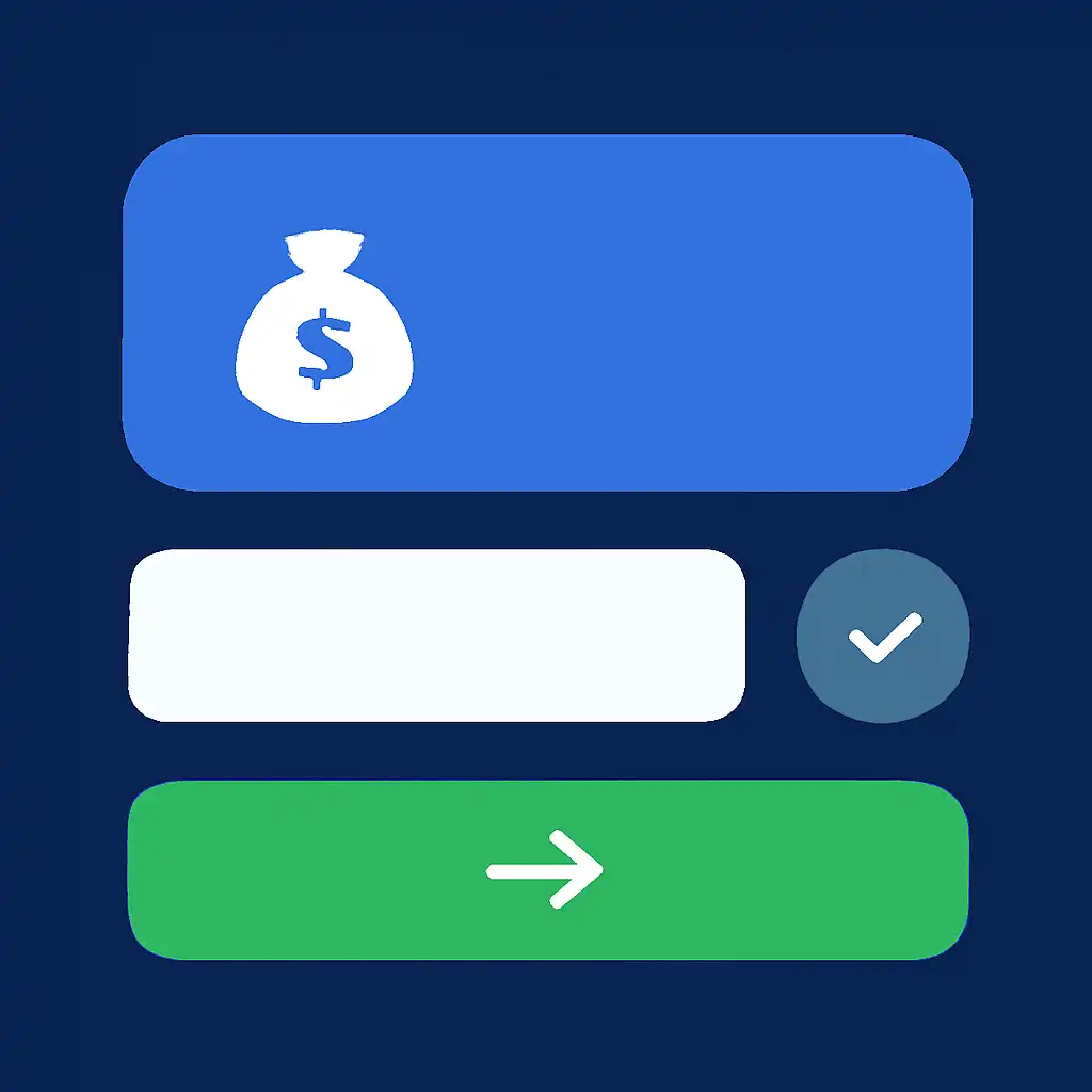 Close-up of button or form field for making a first deposit, 1Win Game