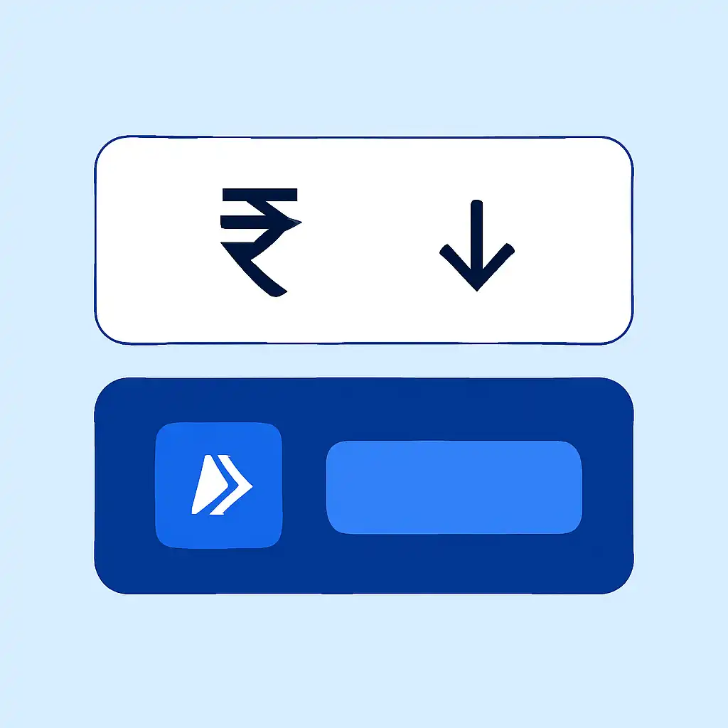 Close-up of button or form field for upi deposits, 1Win Game