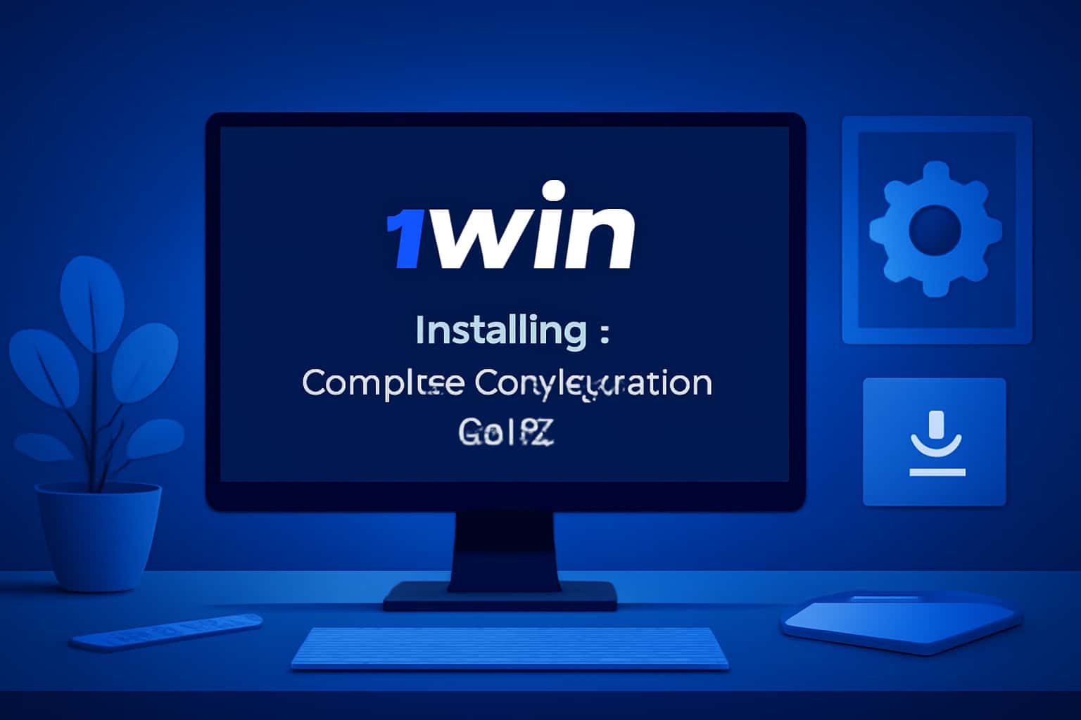 A conceptual image representing the installation process of the 1win app.