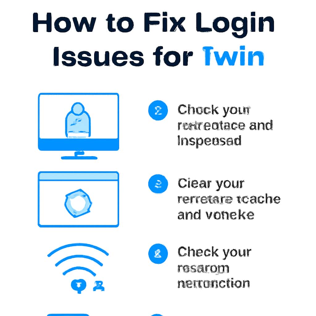 An educational diagram outlining troubleshooting steps for 1win login issues.