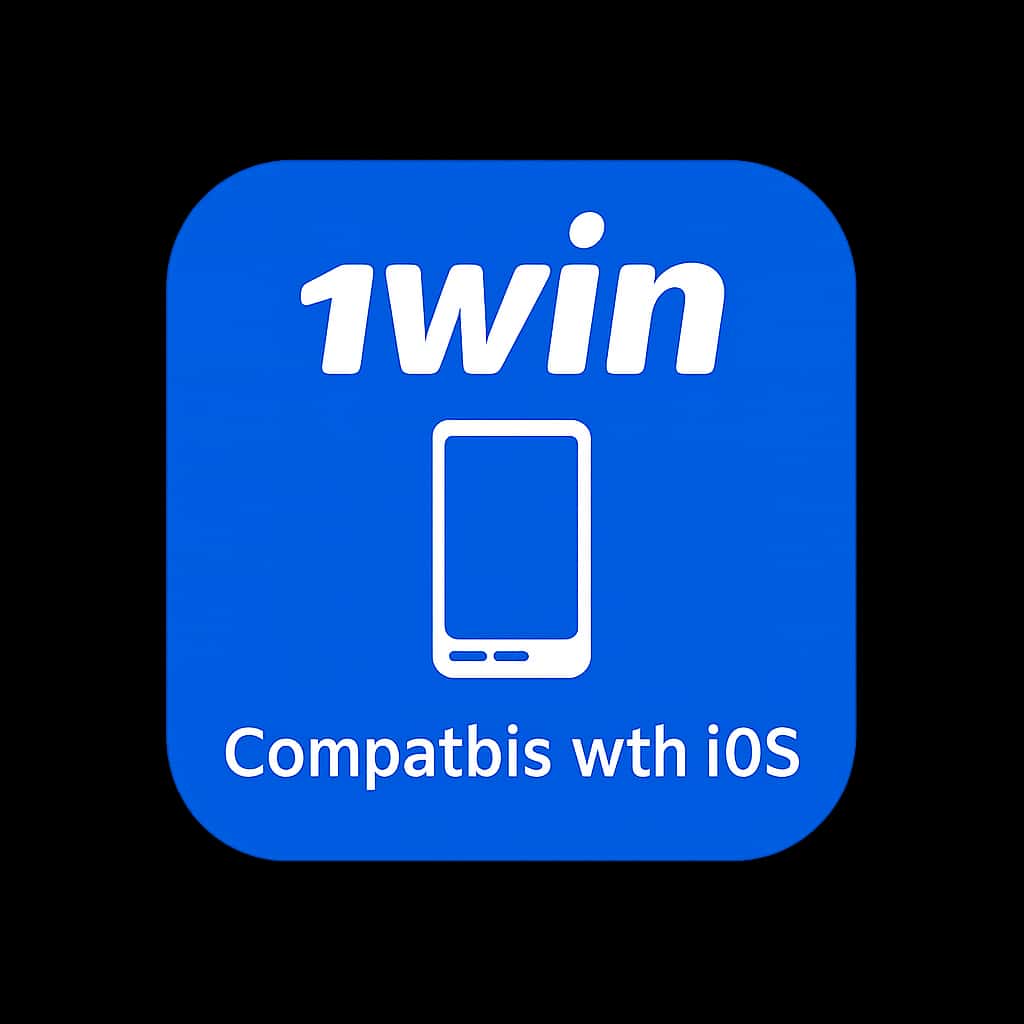 Icon representing compatibility of 1win with iOS devices.