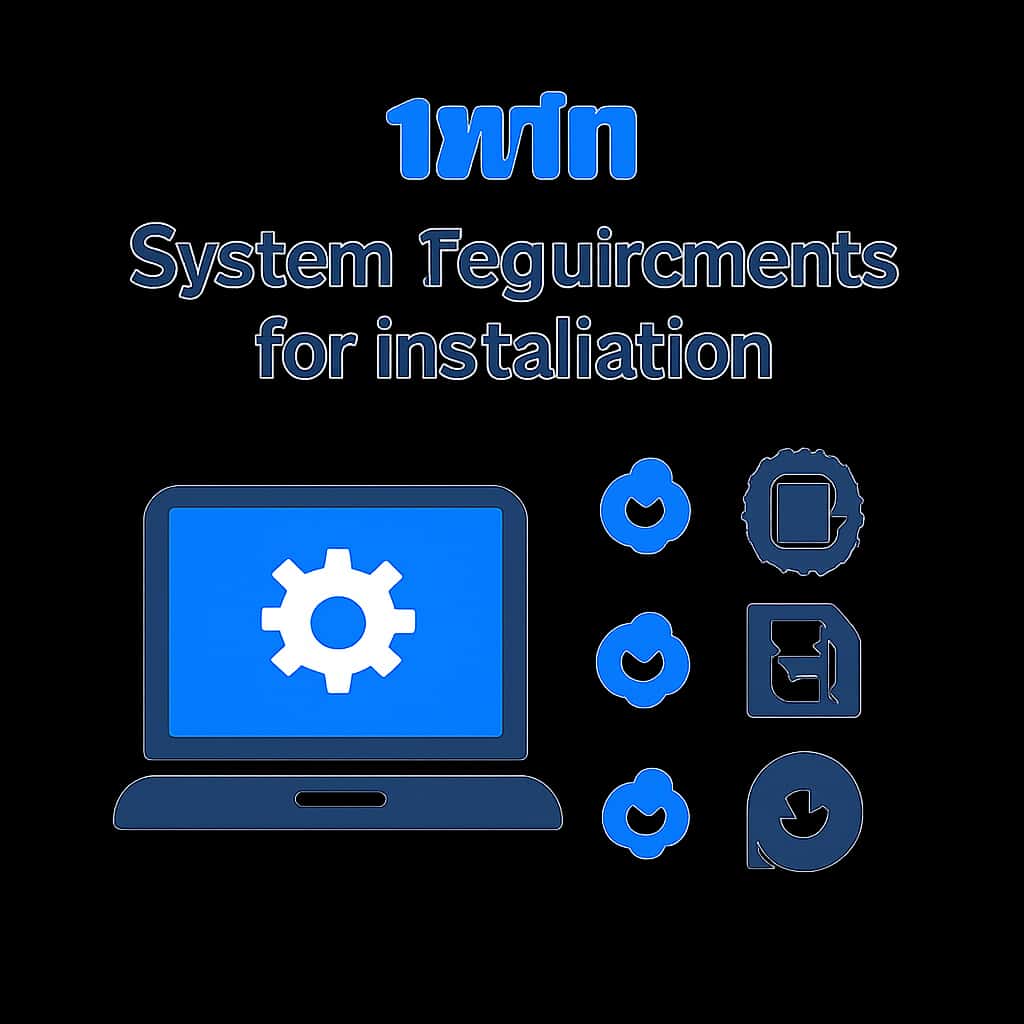 Illustration depicting installation steps and requirements for the 1win app.