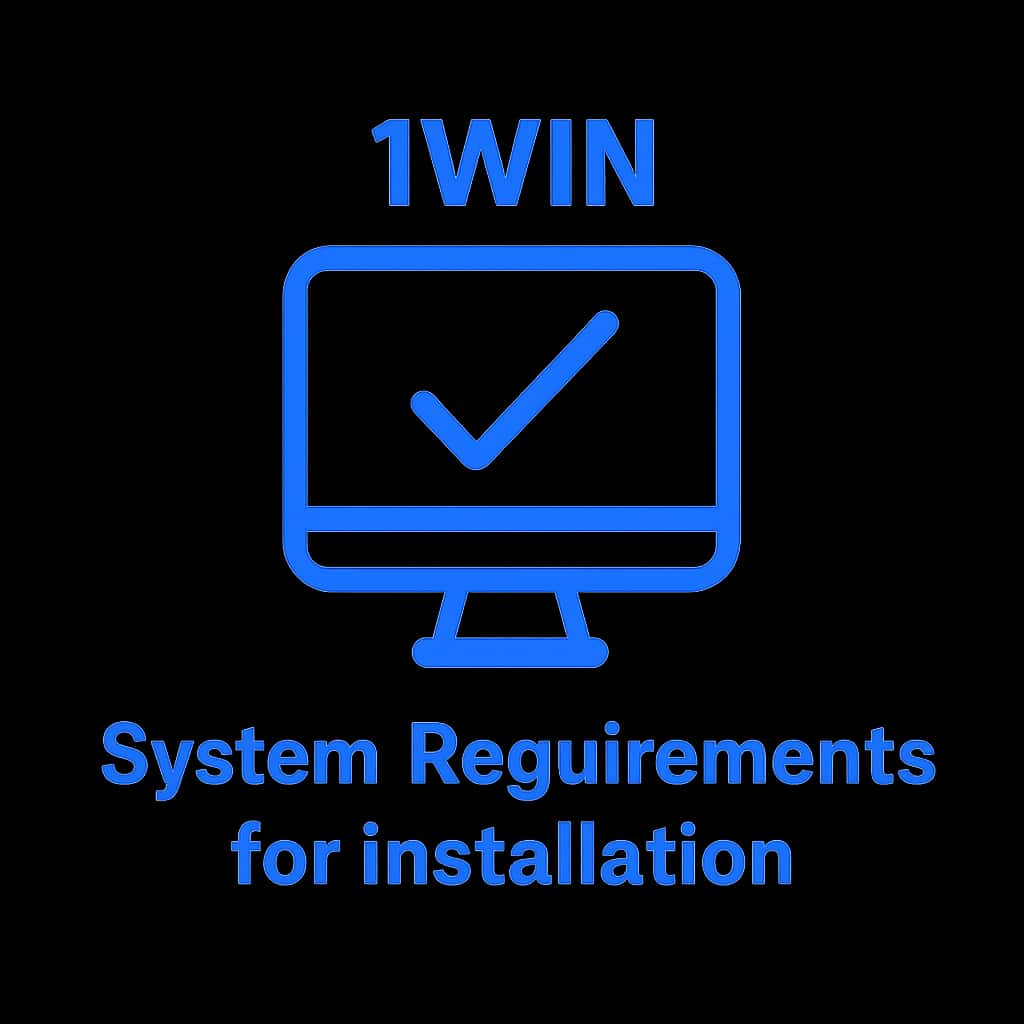 Icon representing the system requirements for downloading 1win.