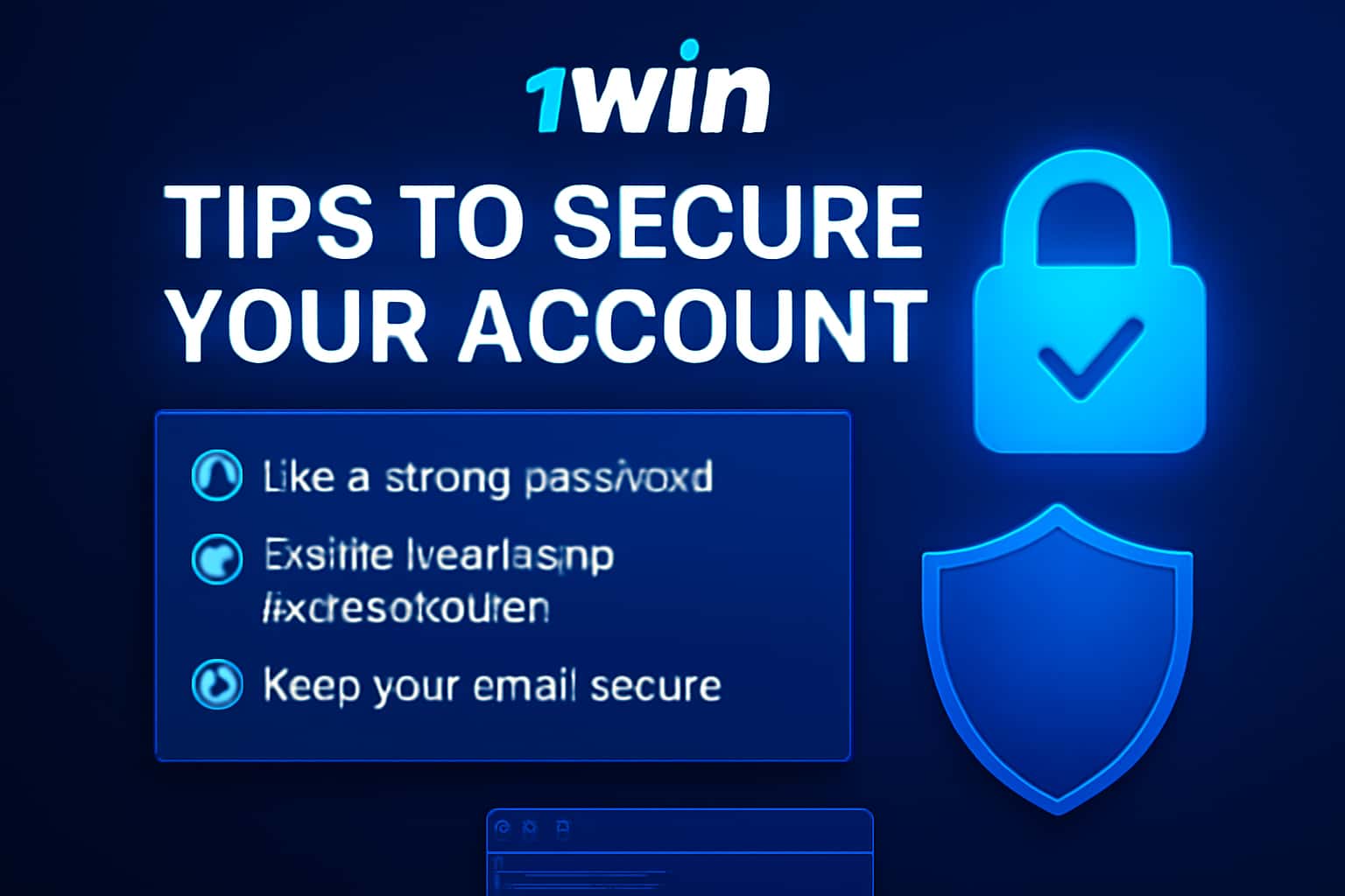 Informational graphic on securing your 1win account.