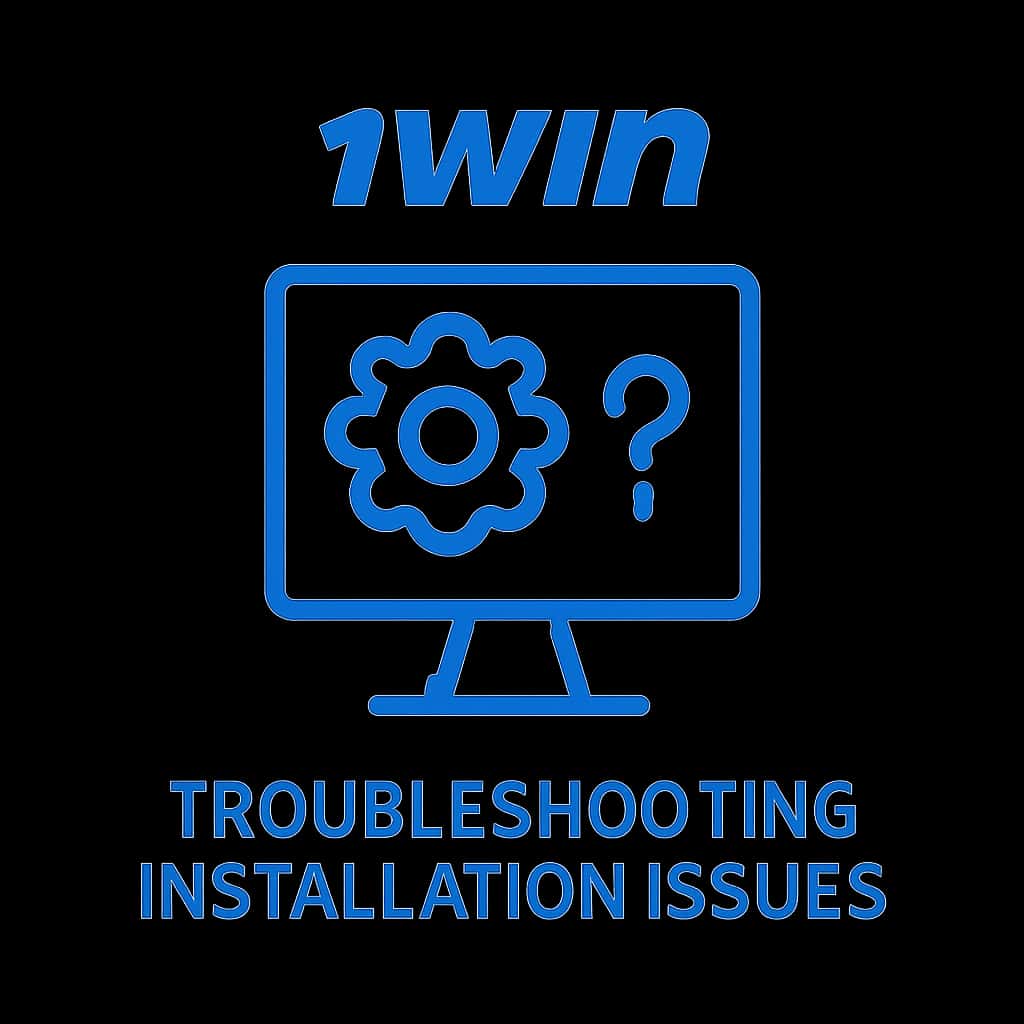 A badge representing support for 1win installation issues.